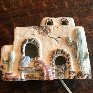 Vintage Ceramic Adobe Nightlight or Christmas Villa